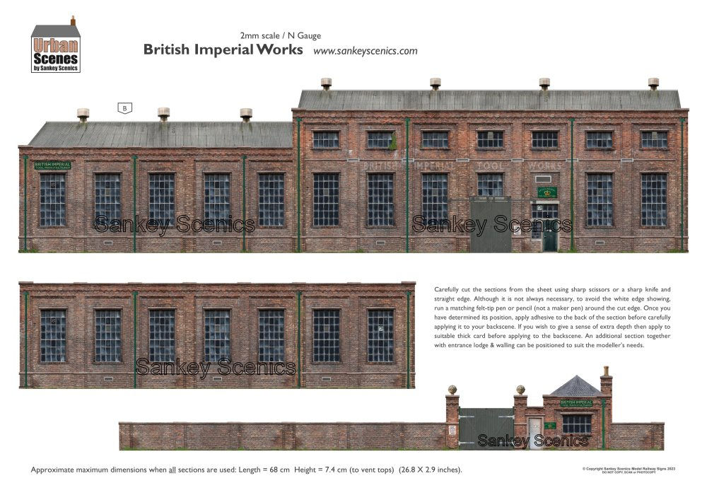 N Gauge Backscene Sections - Tool Works