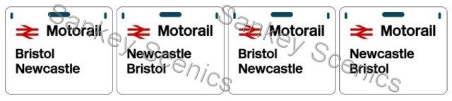 4mm Motorail Destination Panels: Bristol, Newcastle