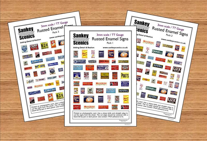3mm TT Rusted Enamel Signs Combination Pack
