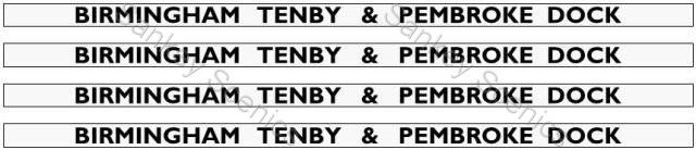 4mm GWR Hawksworth Destination Boards: Birmingham, Tenby & Pembroke Dock