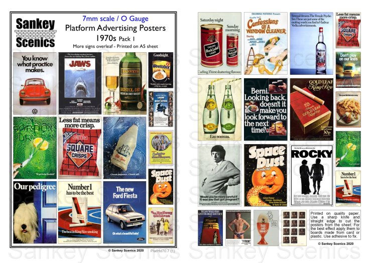 7mm Platform Advertising Posters 1970s Pack 1