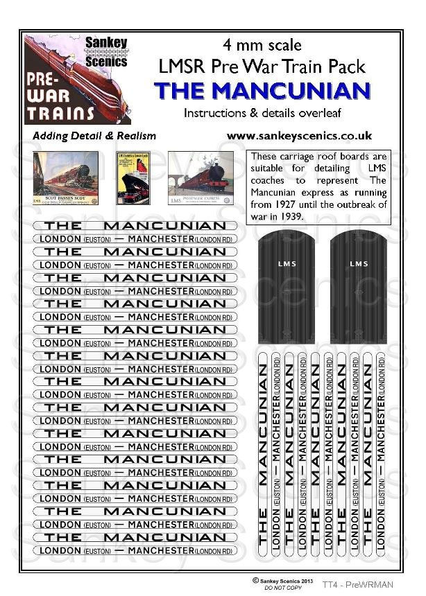 4mm Pre-war Titled Train: The Mancunian