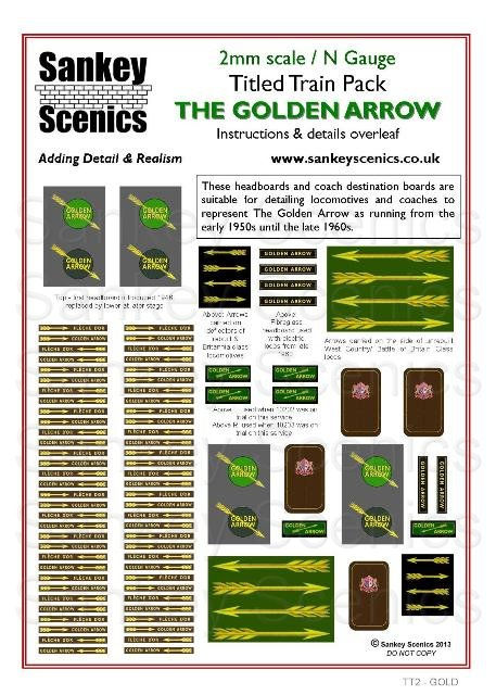 2mm Titled Train: The Golden Arrow
