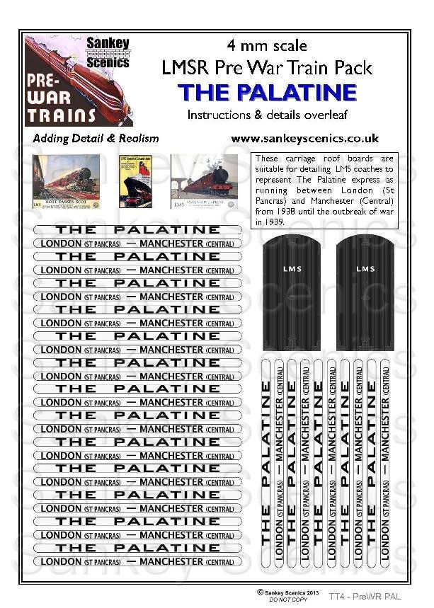 4mm Pre-war Titled Train: The Palatine
