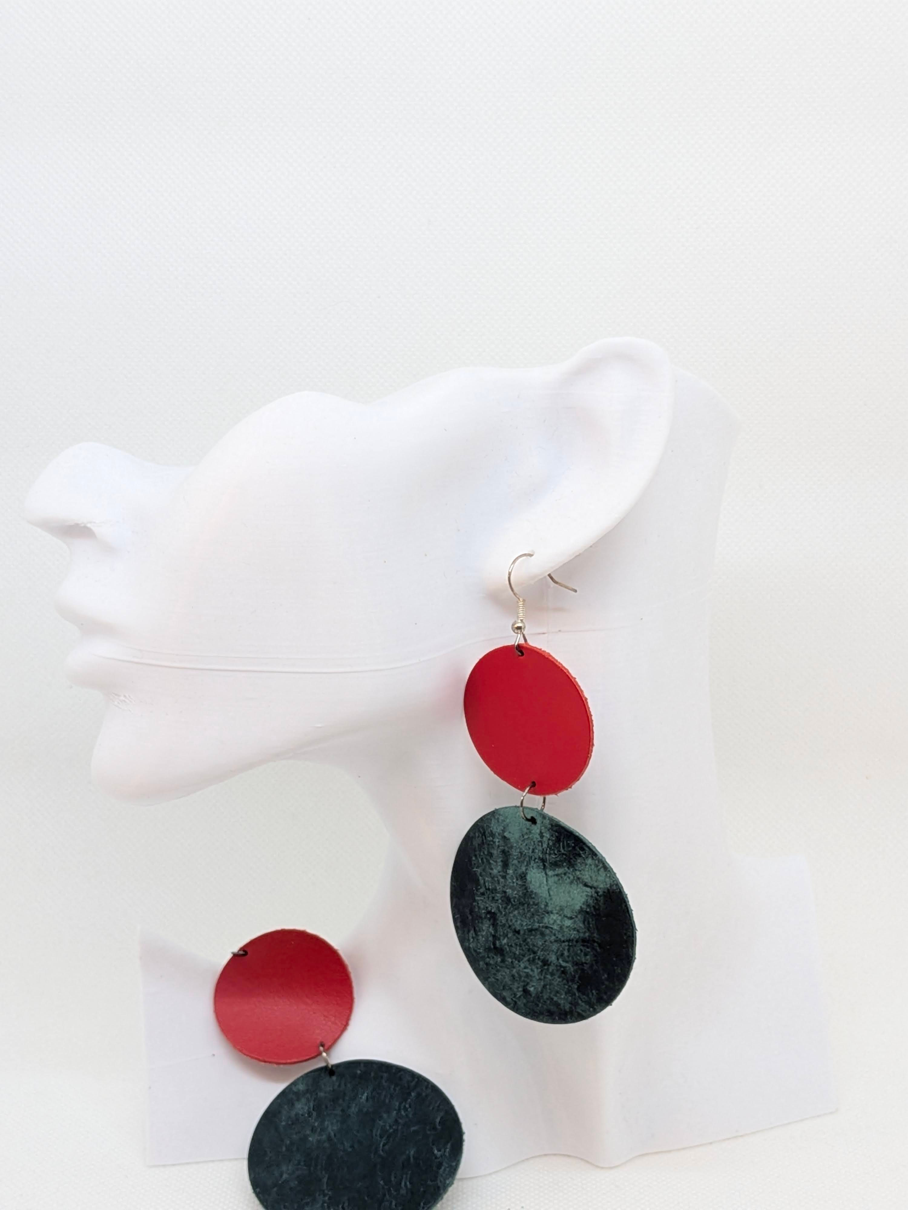 Kolczyki ze skóry naturalnej -wiszące