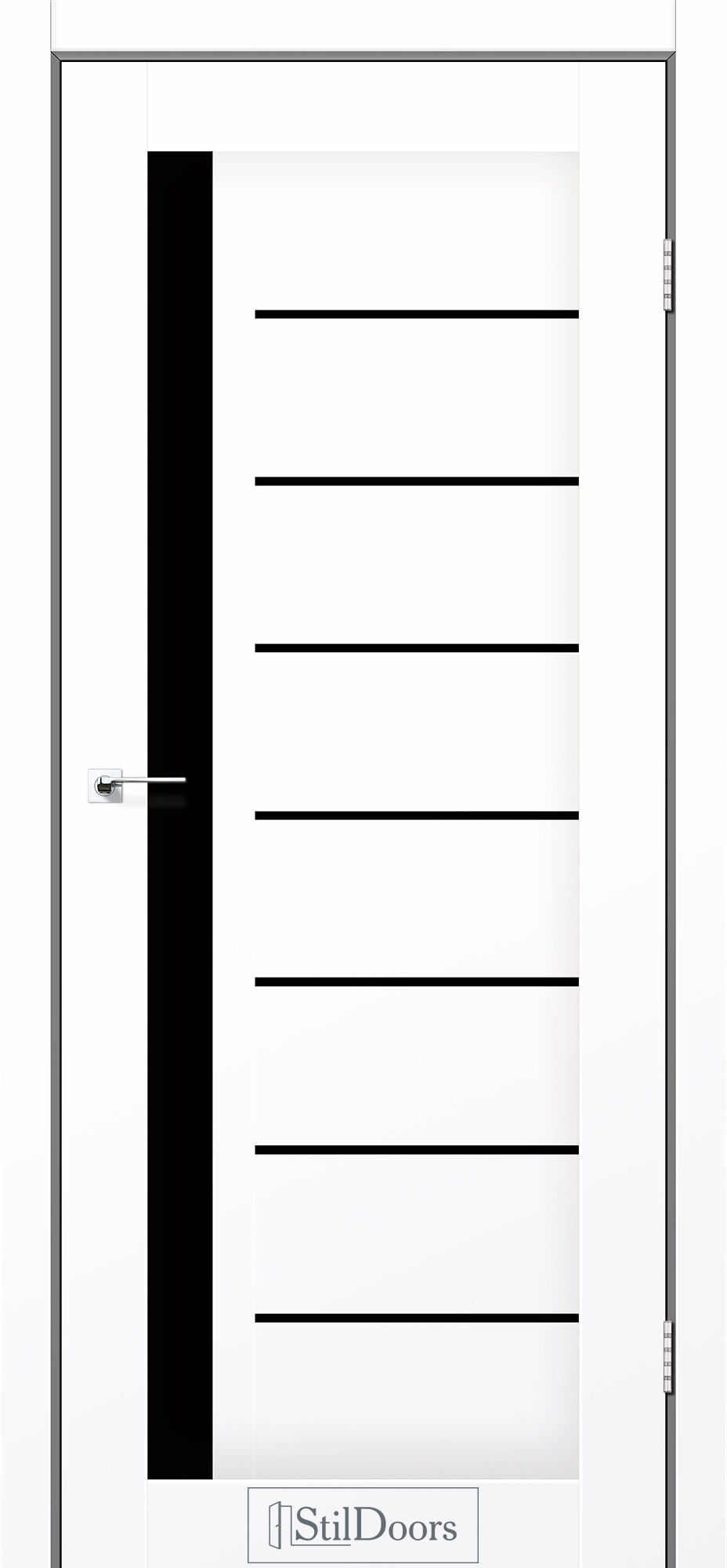 Двері(полотно)Stil Doors LONDON_WC black/Білий кристалСкло чорне