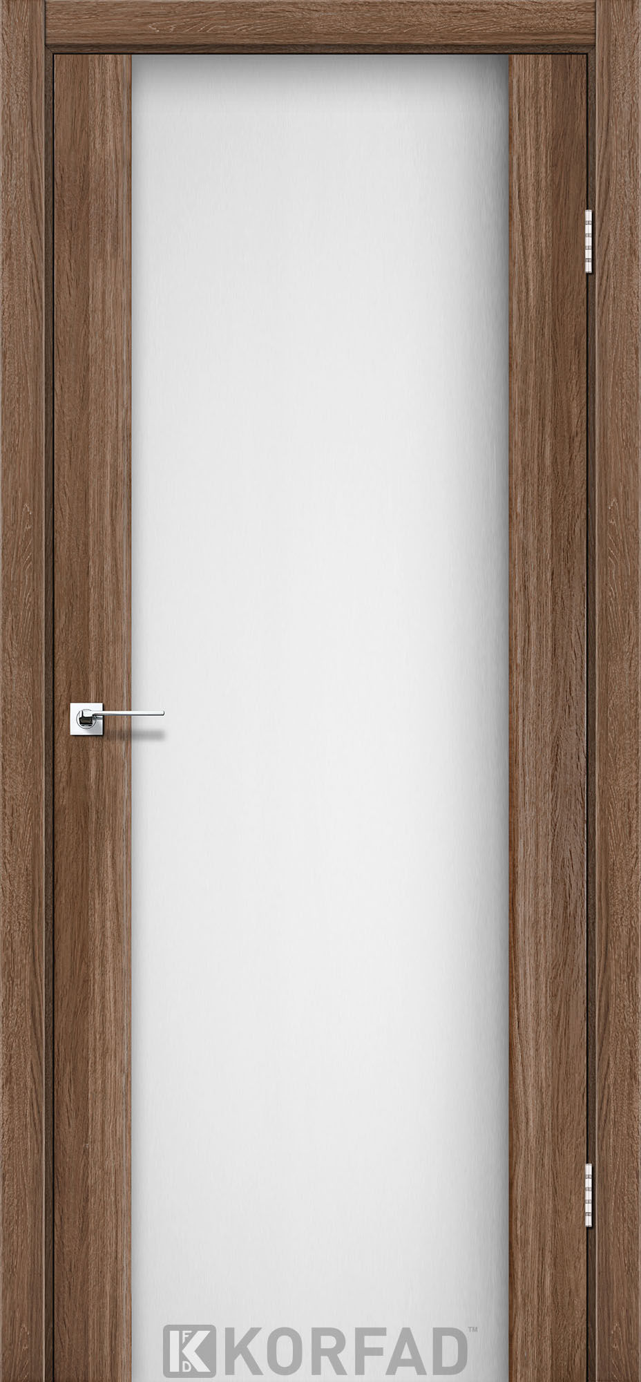 Двері(полотно)KORFAD SANREMO SR-01 _DG Дуб грей_Скло сатин біл