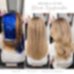 Before and after blonde hair transformation