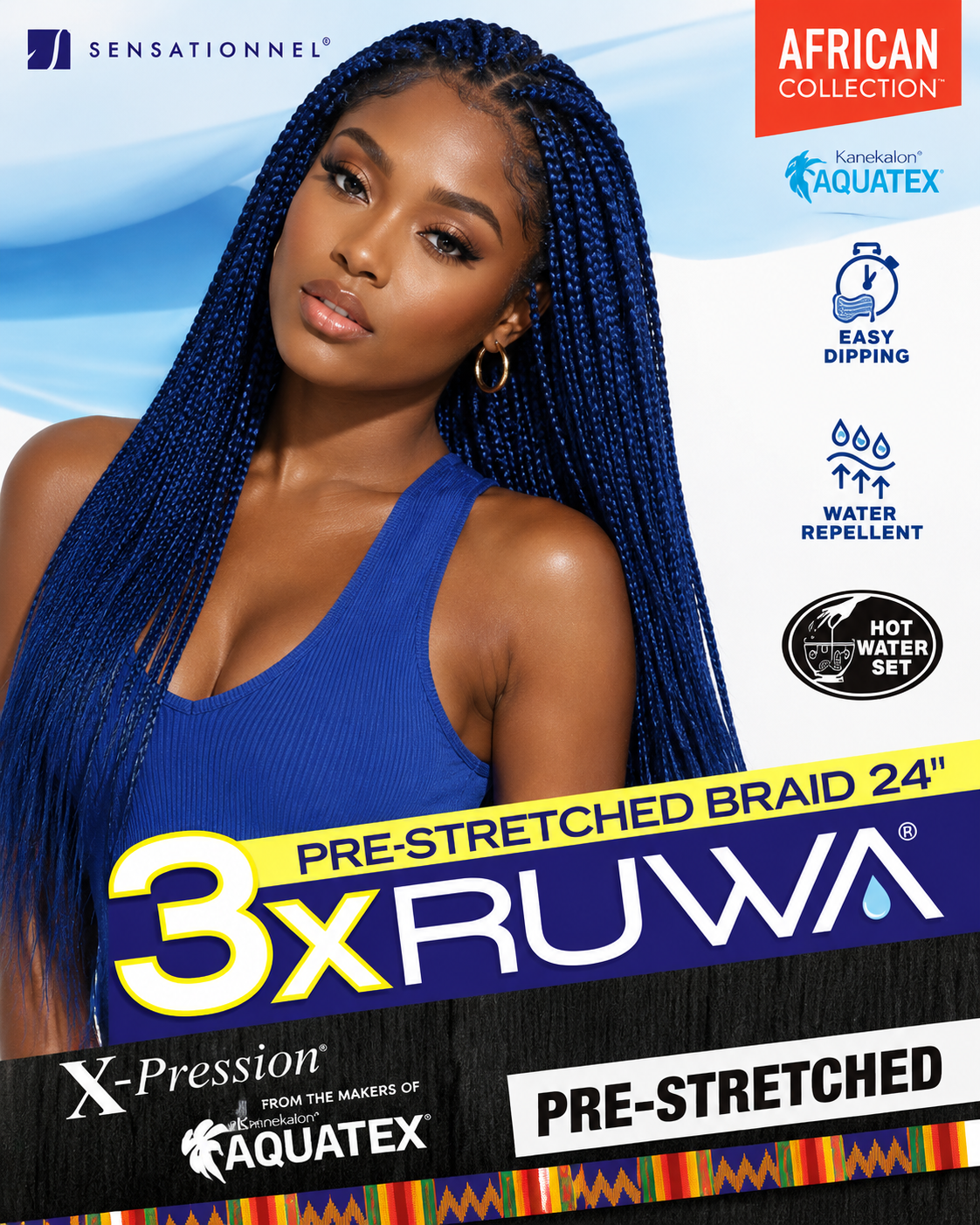 *Sensationnel 3X Pre-Stretched Braids 48IN (BLUE)