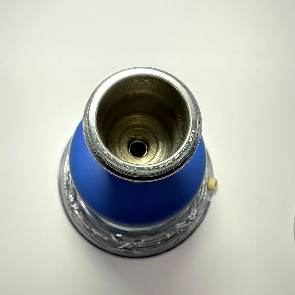 Thumbnail: Wedgwood Candlesticks with Dark Blue Jasper Fonts and Chrome Base- Pair