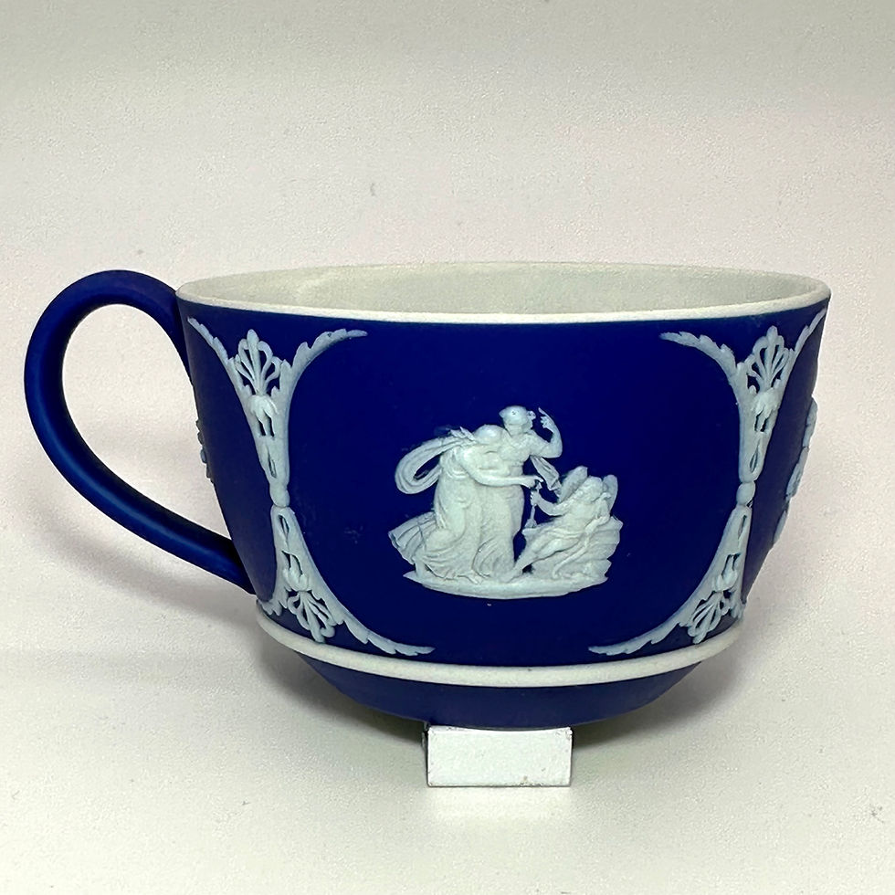 Thumbnail: Wedgwood Dark Blue Jasper Dip Tea Cup and Saucer