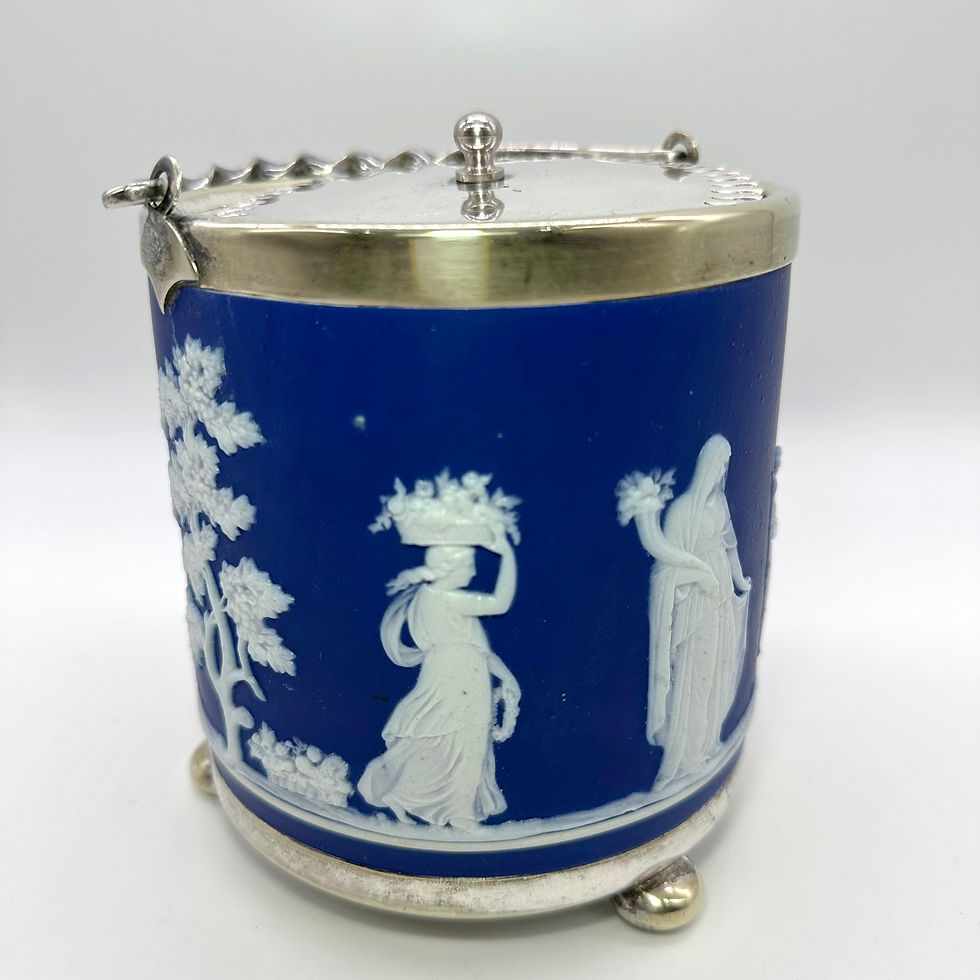 Thumbnail: Wedgwood Blue JasperBiscuit Jar -
