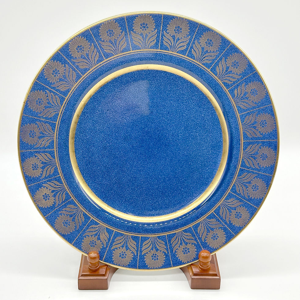 Thumbnail: Wedgwood 6 Marigold Border on Powder Blue Dinner Plates - Lot 2