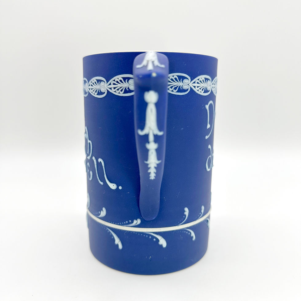 Thumbnail: Wedgwood Sgraffito Cobalt Blue Tankard by Harry Barnard