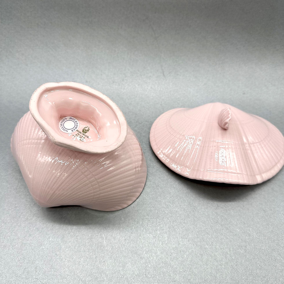 Thumbnail: Wedgwood Alpine Pink Oyster Shell Compote with base plate