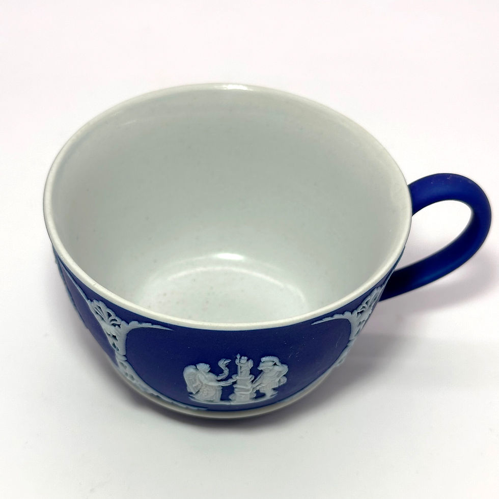 Thumbnail: Wedgwood Dark Blue Jasper Dip Tea Cup and Saucer