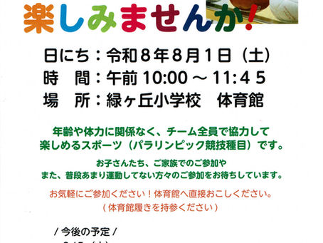 ボッチャ楽しみませんか!8月1日開催