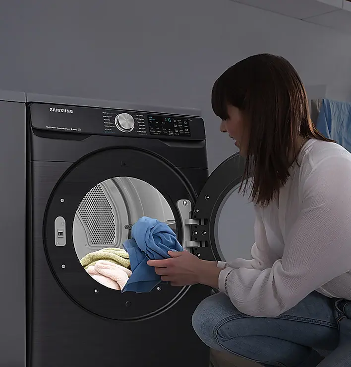 Thumbnail: Samsung 7.5 cu. ft. Smart Electric Dryer with Steam Sanitize in Black SS