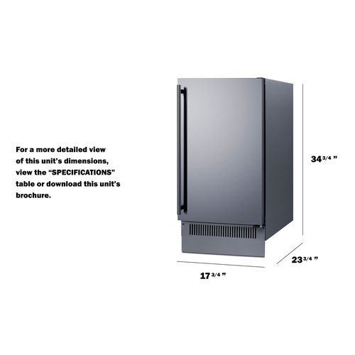 Thumbnail: 18" Wide Outdoor Clear Icemaker