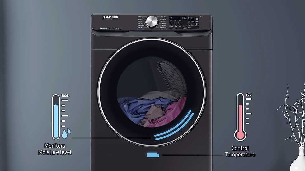 Thumbnail: Samsung 7.5 cu. ft. Smart Gas Dryer with Steam Sanitize in Black Stainless Steel
