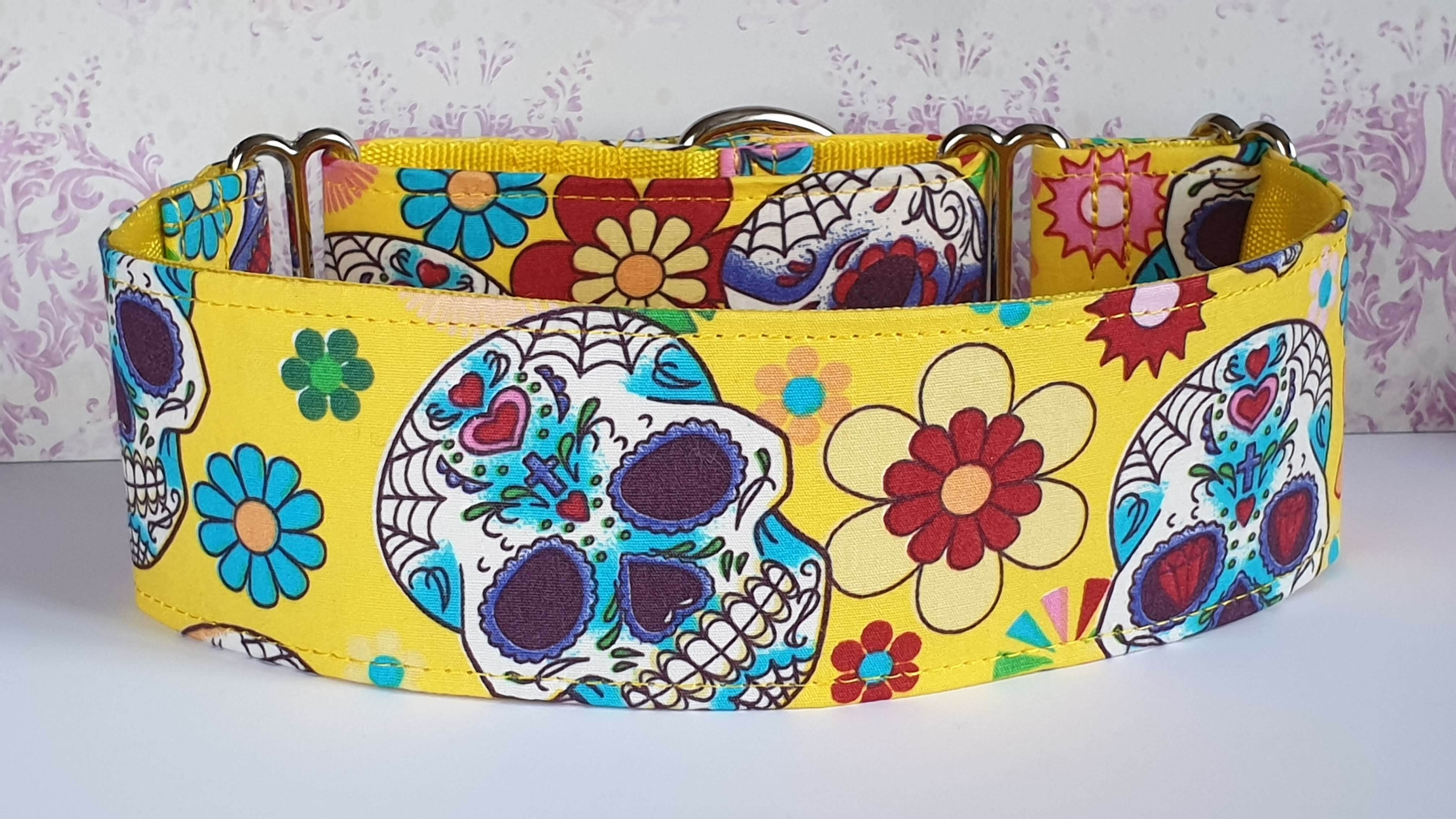Collar 'Sugar Skulls' Yellow