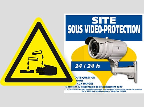 Autocollant panneau signalétique sécurité - Sérigraphie Industrielle - Point Sérigraphie