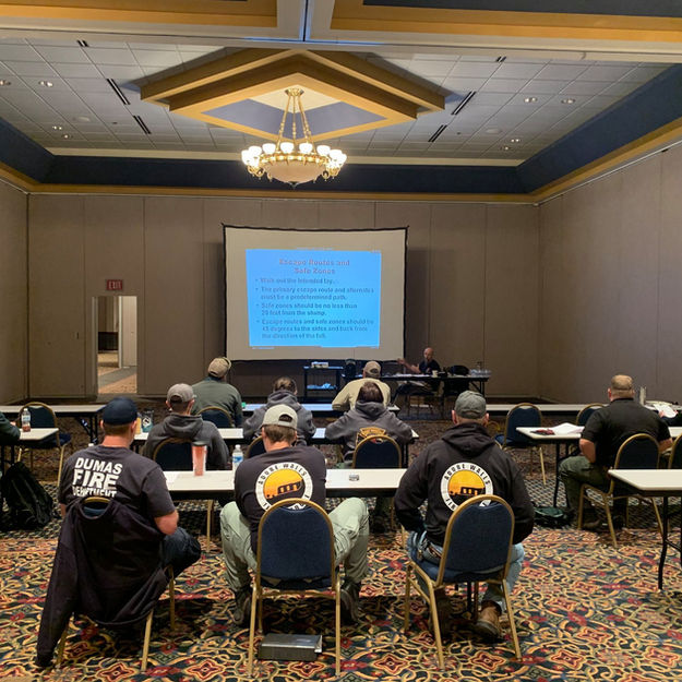 classroom of firefighters