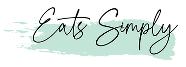 Eats Simply Logo in cursive over light green
