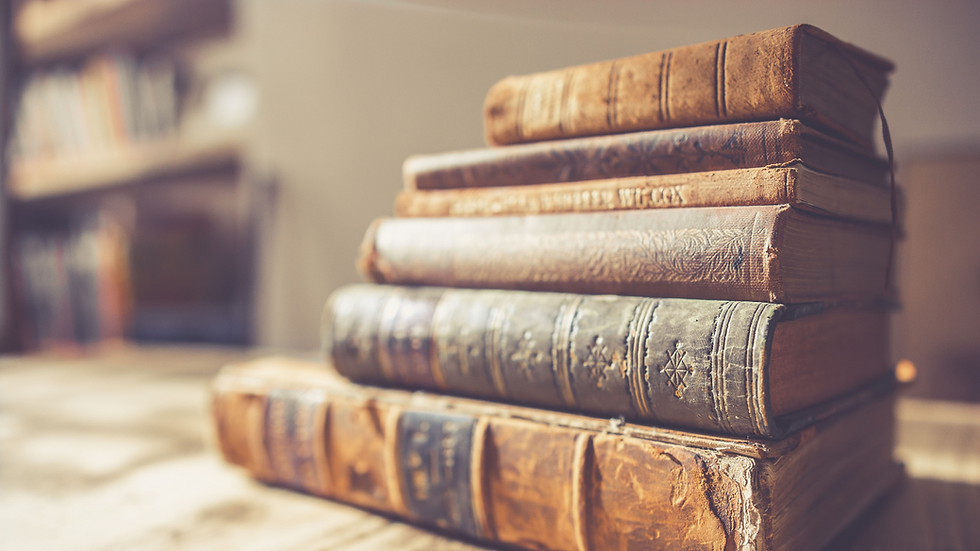 stack of old books