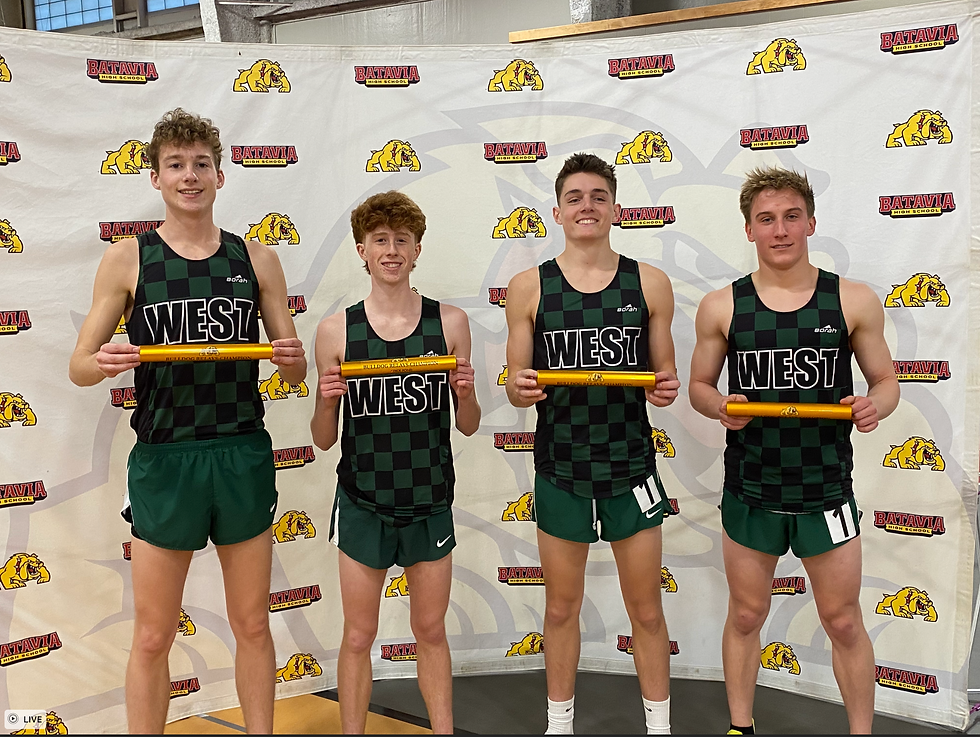 Bulldog Relays winning 4x800: Graham Faris, Brandon Carpenter, Matt King, Keaton Peter