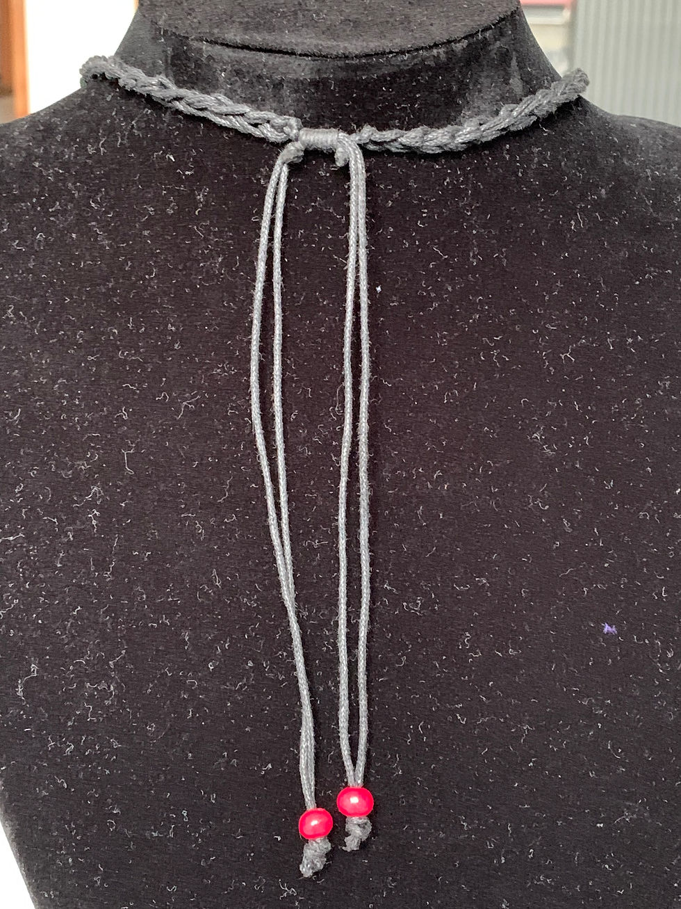 サムネイル： バリ島ネックレス　ボーン　G　レッド