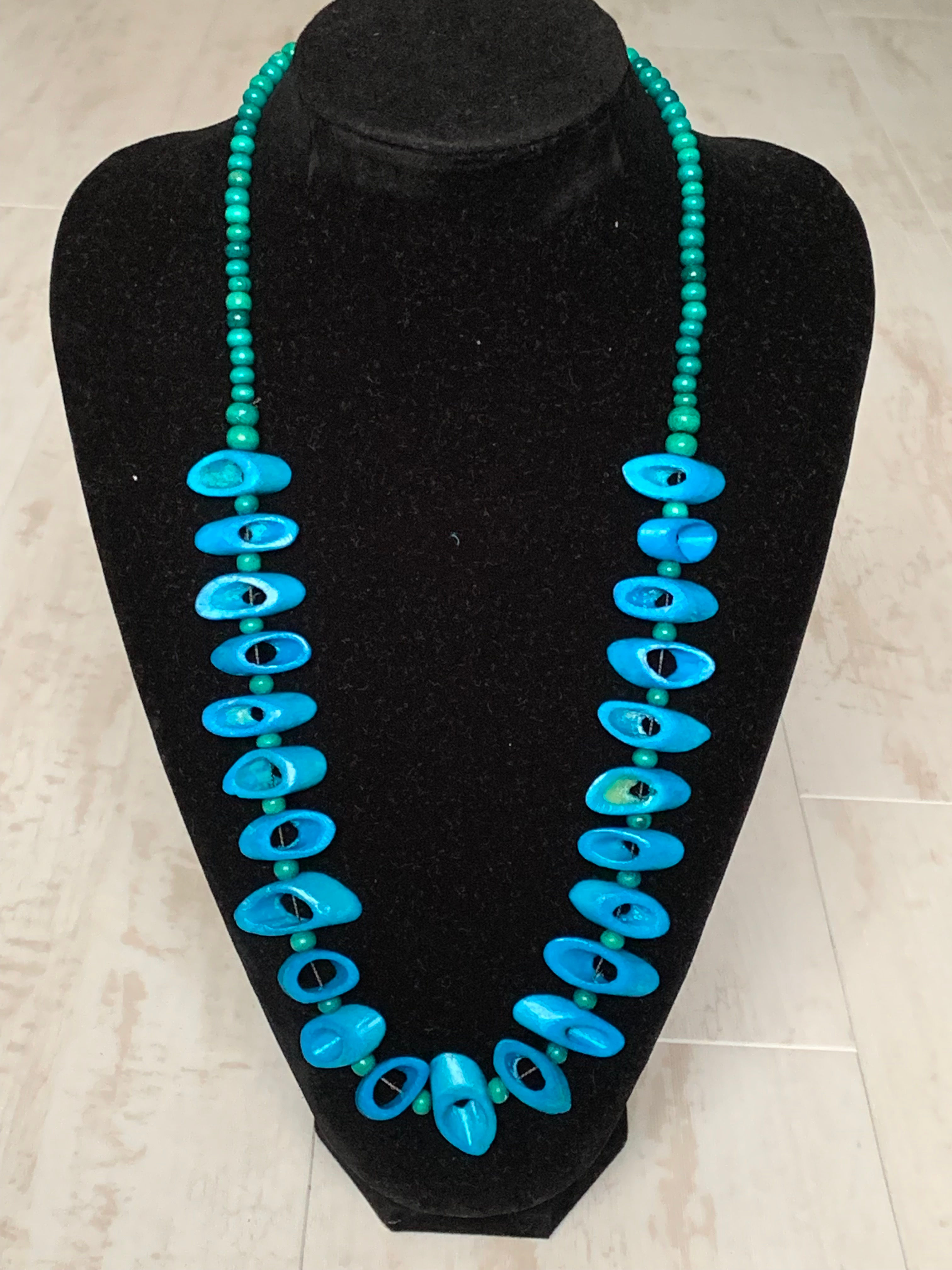 バリ島ネックレス　ボーン　M　ブルー