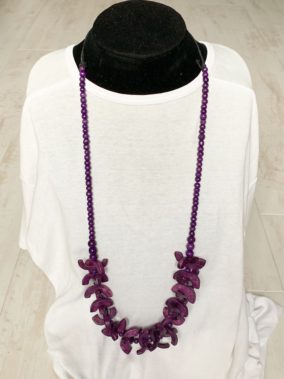 サムネイル： バリ島ネックレス　ボーン　L　パープル