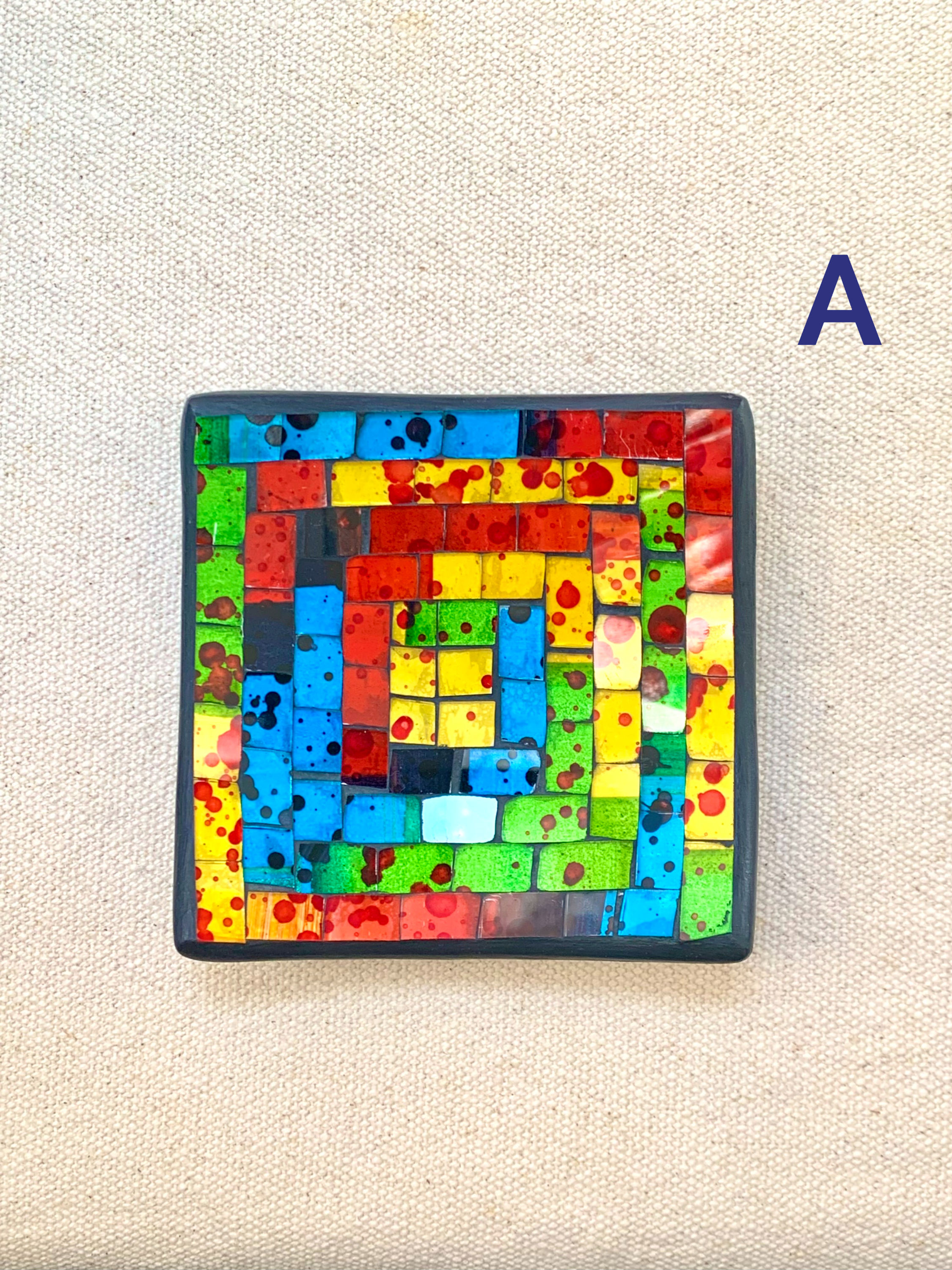 バリ島　ガラス細工　角皿