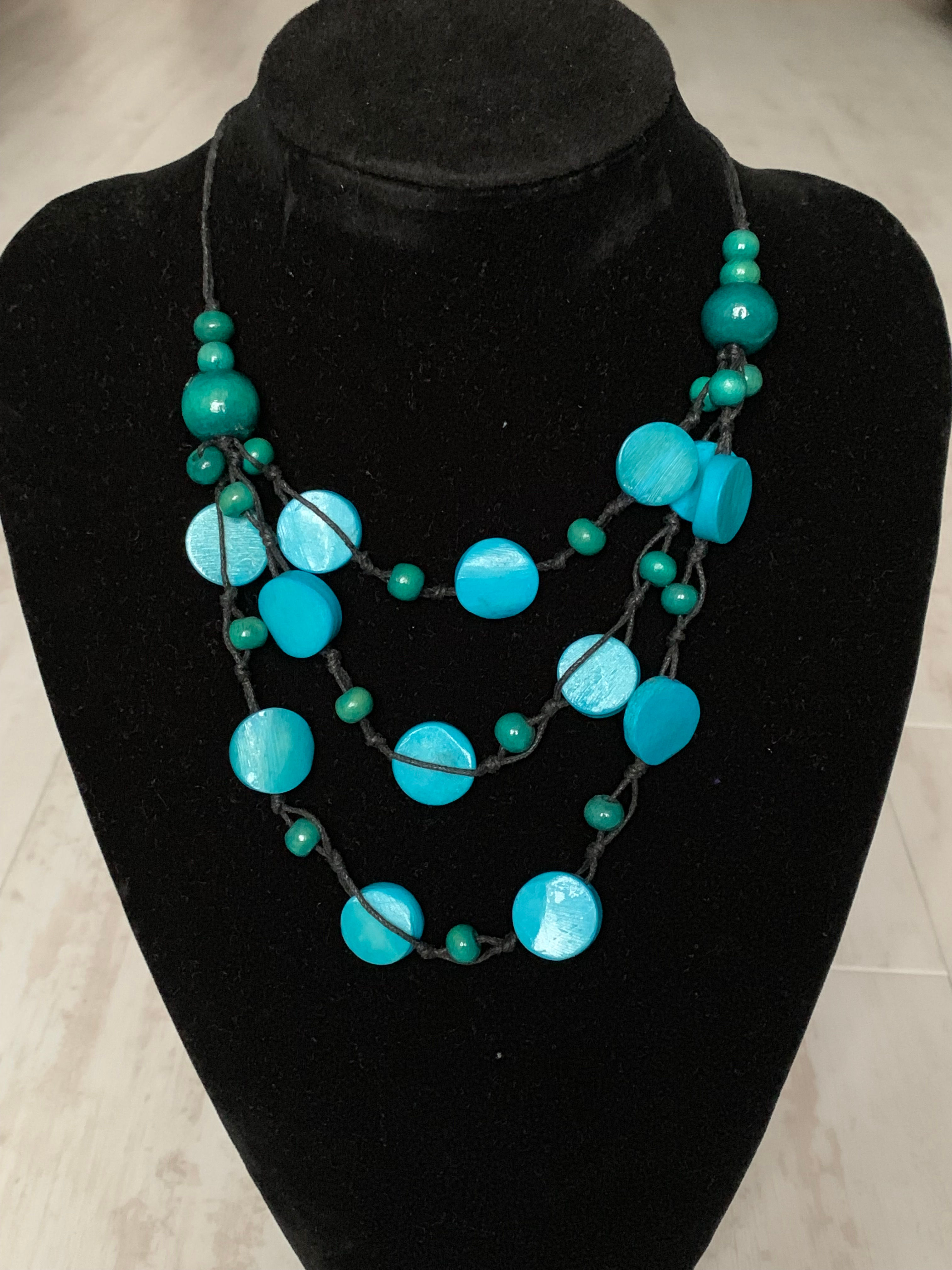 バリ島ネックレス ボーン I ブルー