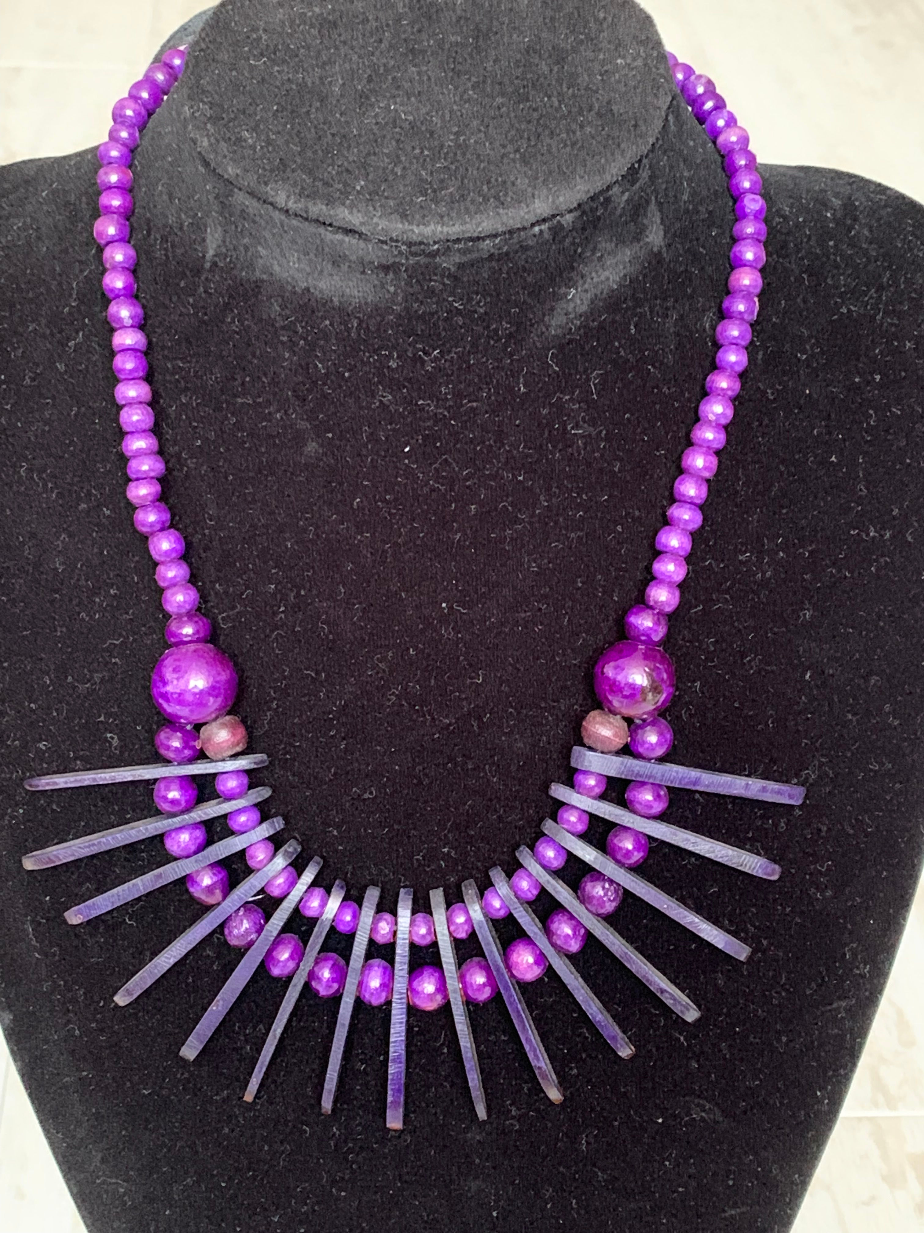 バリ島ネックレス ボーン C パープル