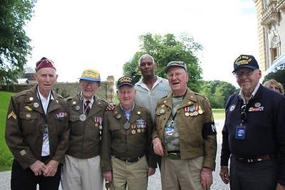 Mike Russell celebrating 70th Anniversary of D-Day with veterans in Normandy, France