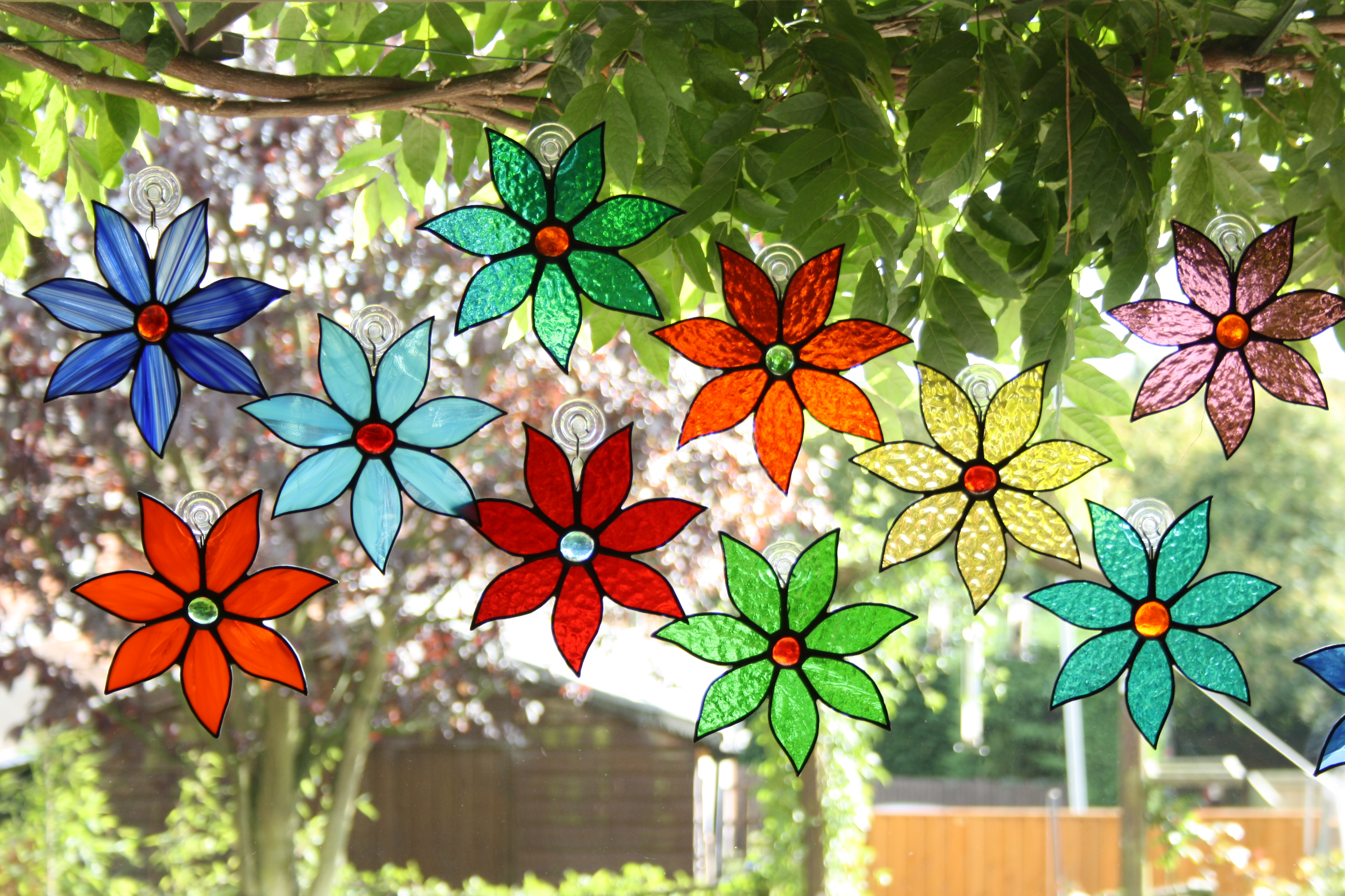 Window Flowers stainedglasswallart