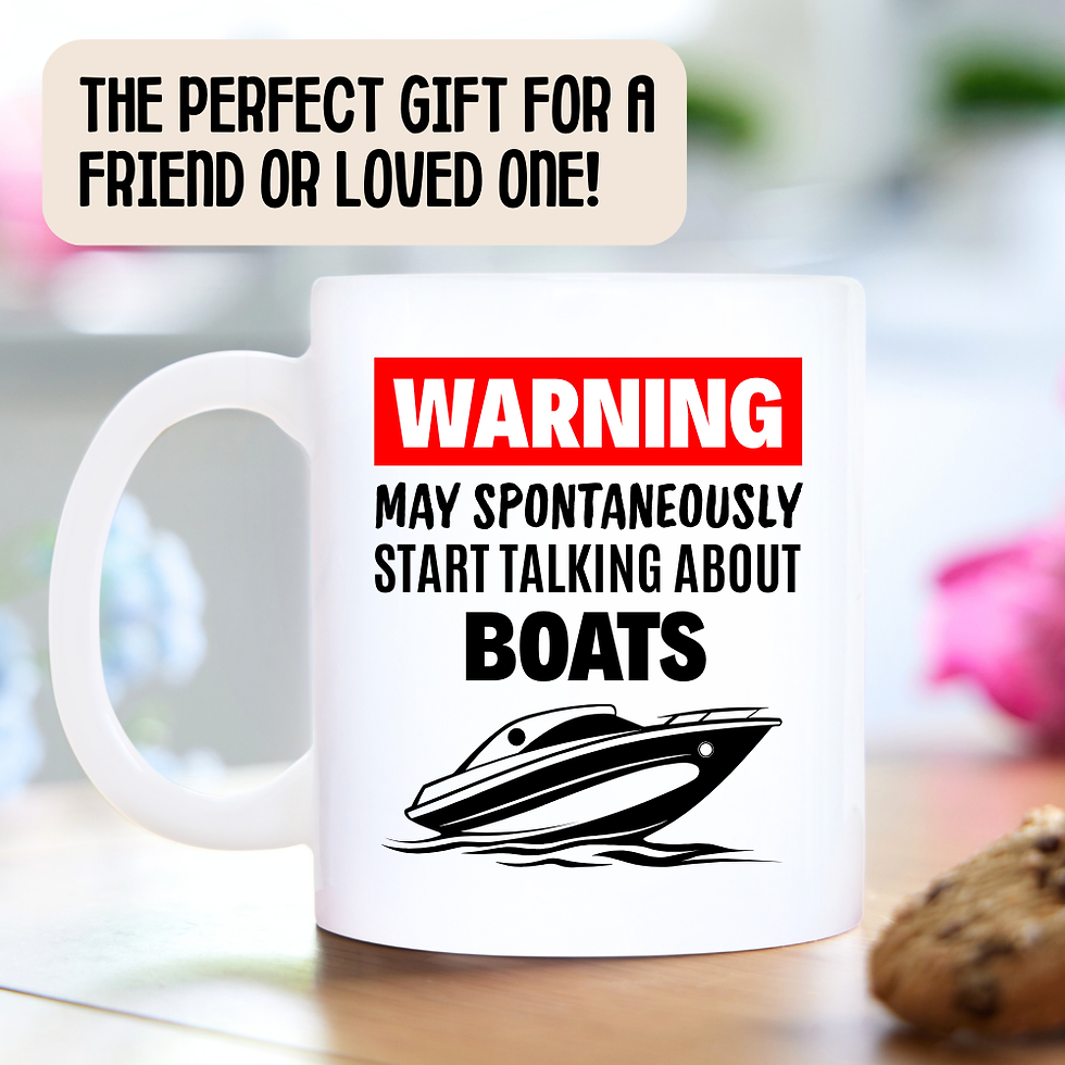 Warning Talking About Boats Mug
