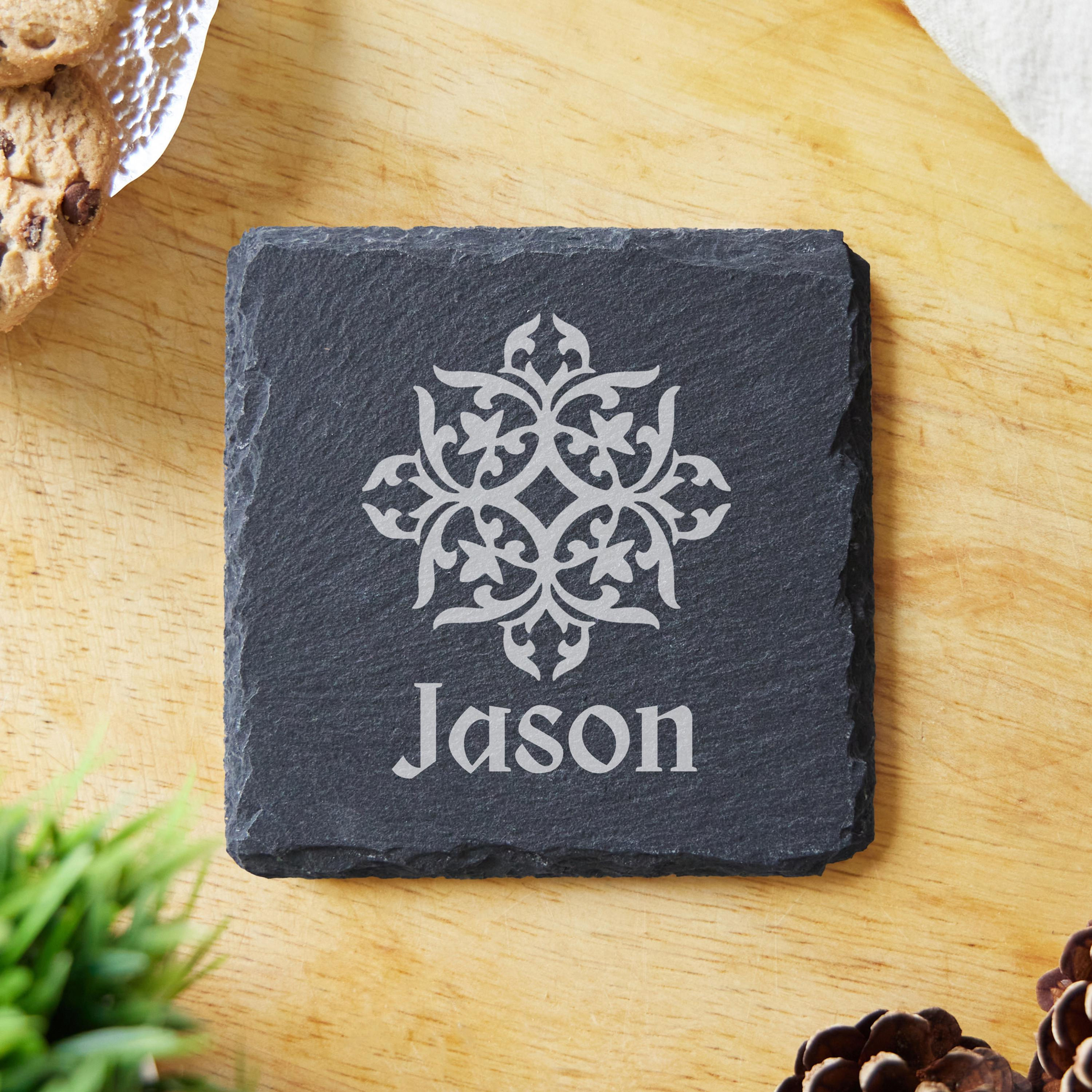 Personalised Celtic Shield Knot Slate Coaster