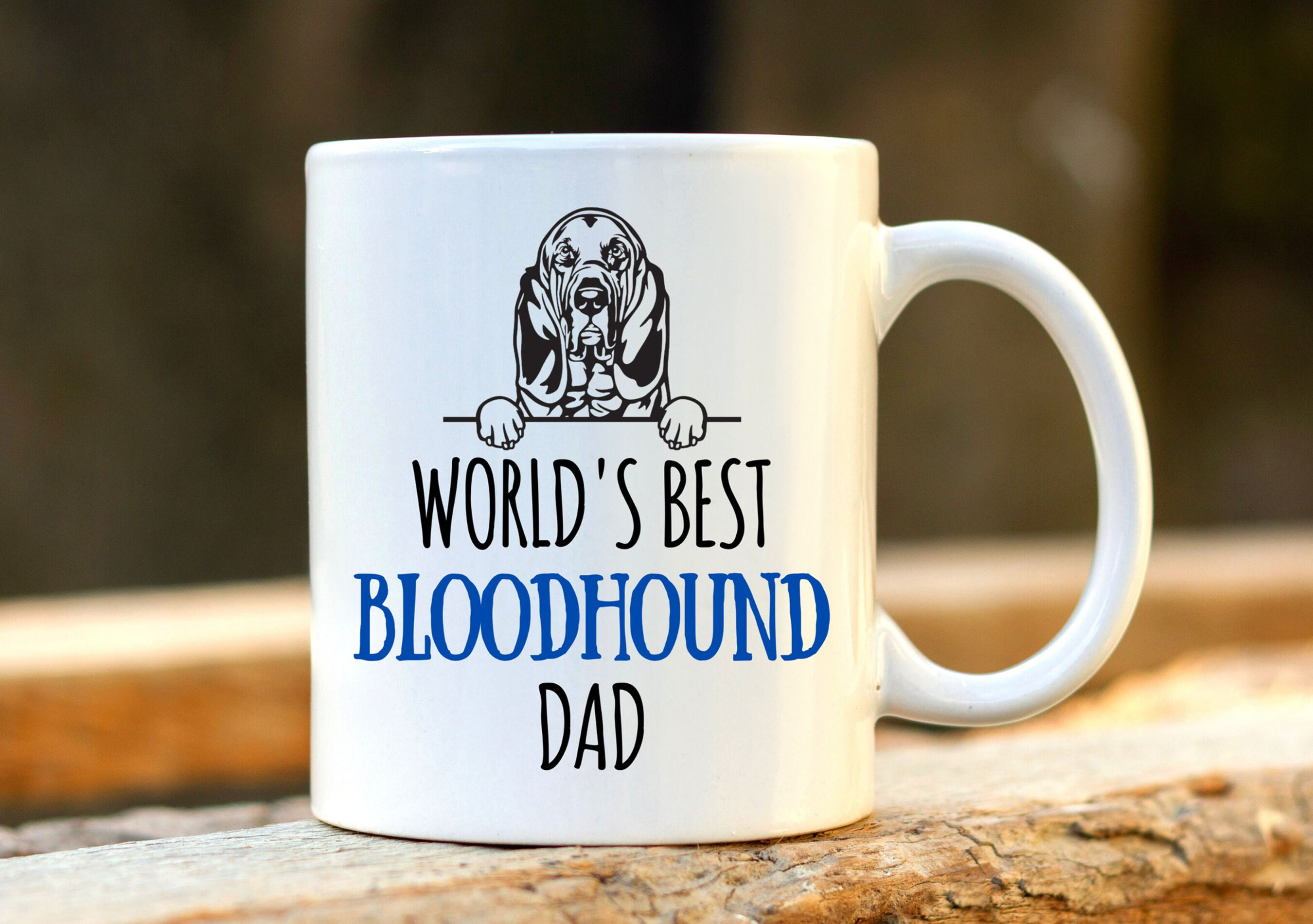 Worlds best bloodhound dad wood mockup