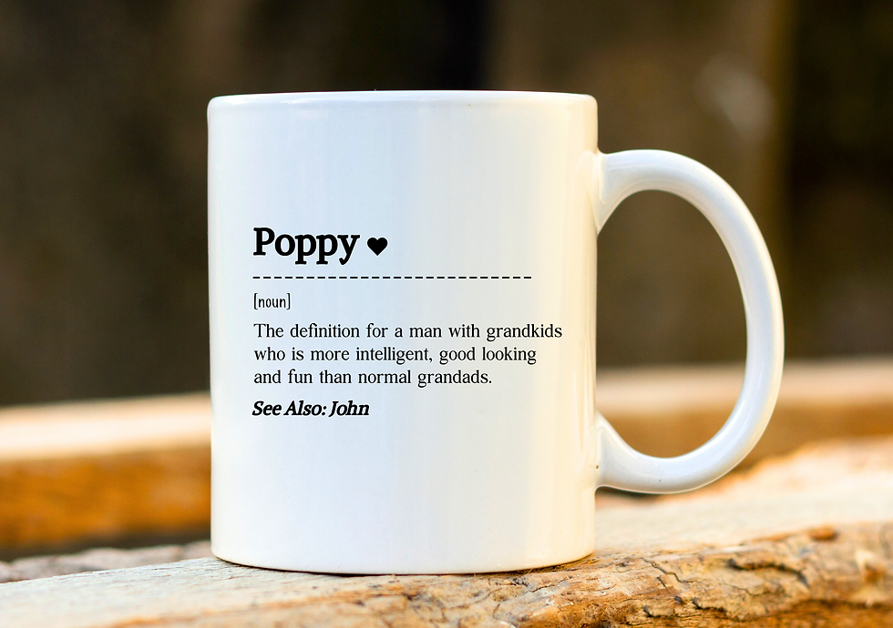 Poppy definition coffee tea mug cup wood background