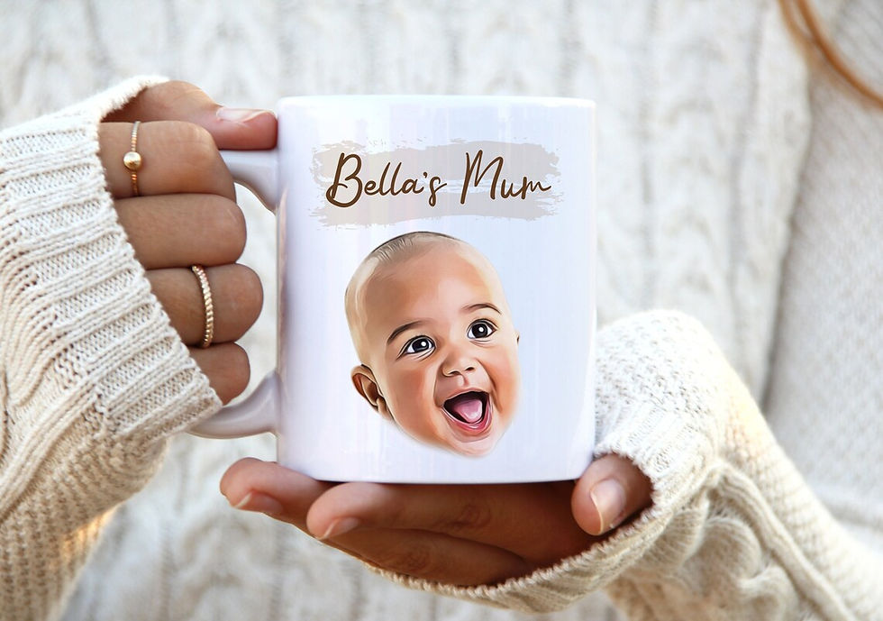 Mum Baby Mug. Baby Mug Personalised. Baby Drawing Custom. Gift for Mummy.