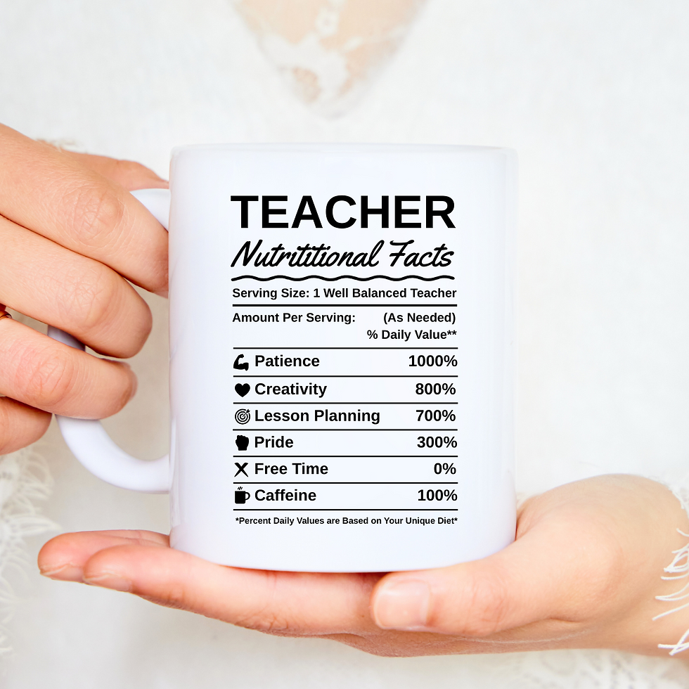 Teacher Nutrition Mug Woman Holding Mockup
