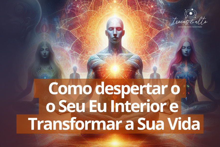 Ser humano conectado com seu eu interior em uno com universo