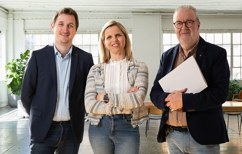 Portrait de l'équipe composée de Grégoire Stevart, Justine Barzin et Daniel Hensen