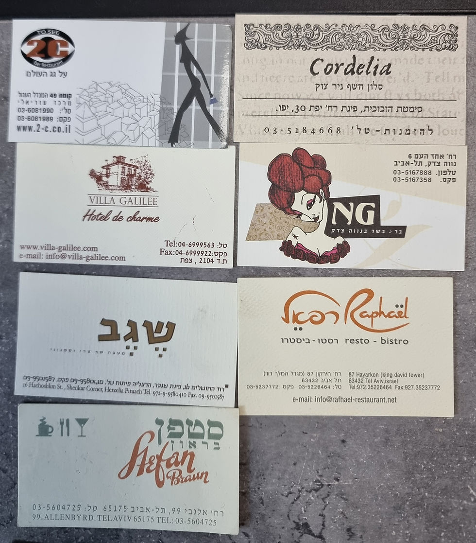 מסעדות ומלונות מהתקופה שלפני הנישואין