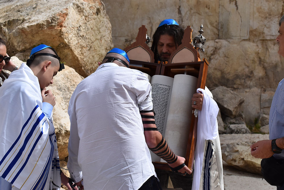 Reading the Torah at the Bar Mitzva Ceremony at Kotel