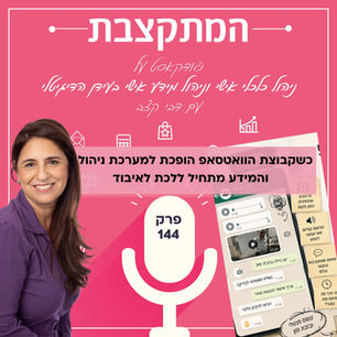 פרק 144 בפודקאסט המתקצבת: כשקבוצת הוואטסאפ הופכת למערכת ניהול - והמידע מתחיל ללכת לאיבוד