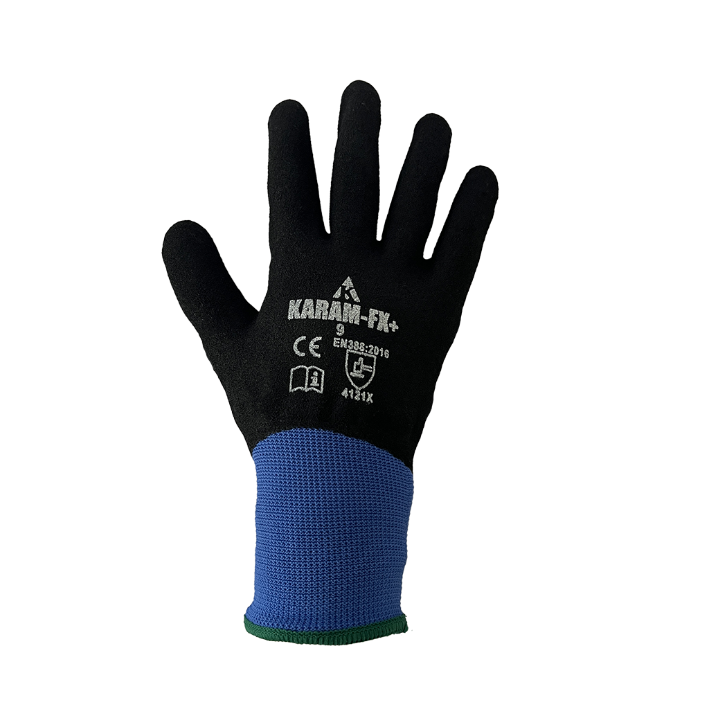Black foam nitrile coated glove with sandy Surface.png